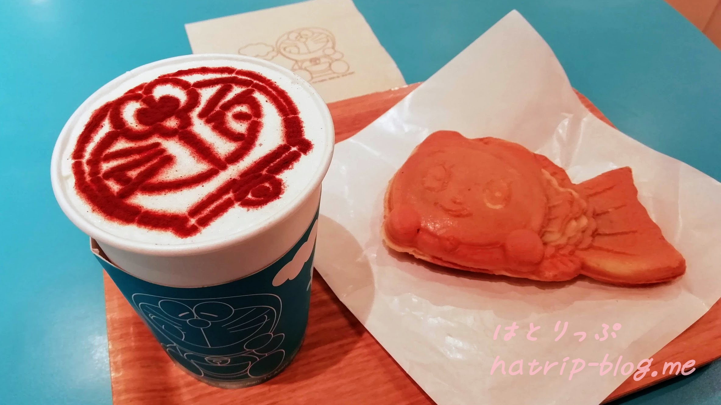 北海道 新千歳空港 ドラえもん わくわくスカイパーク カフェ ドラえもんラテ たい焼き