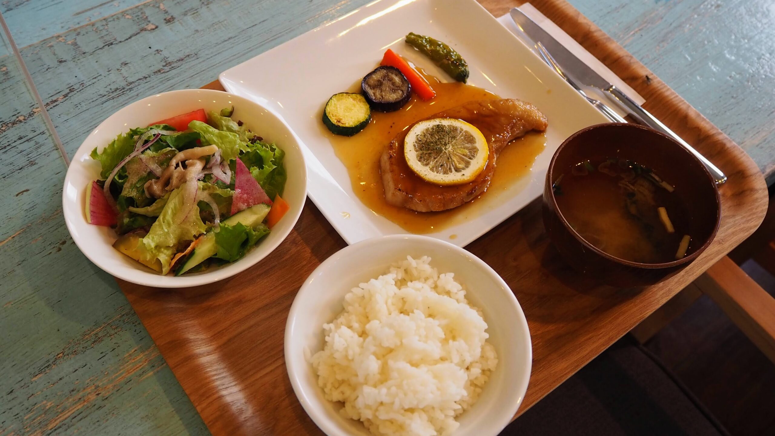 茨城県かすみがうら市 かすみキッチン 蓮根豚レモンジンジャー焼きランチセット