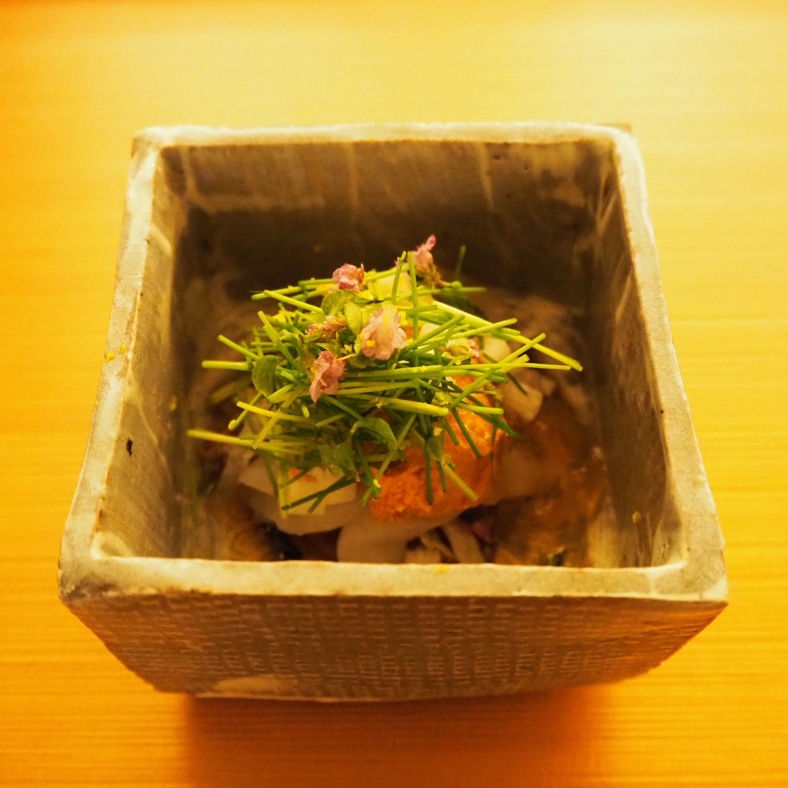 東京都港区 日本料理 晴山 ディナーコース 河豚とあん肝の先付け