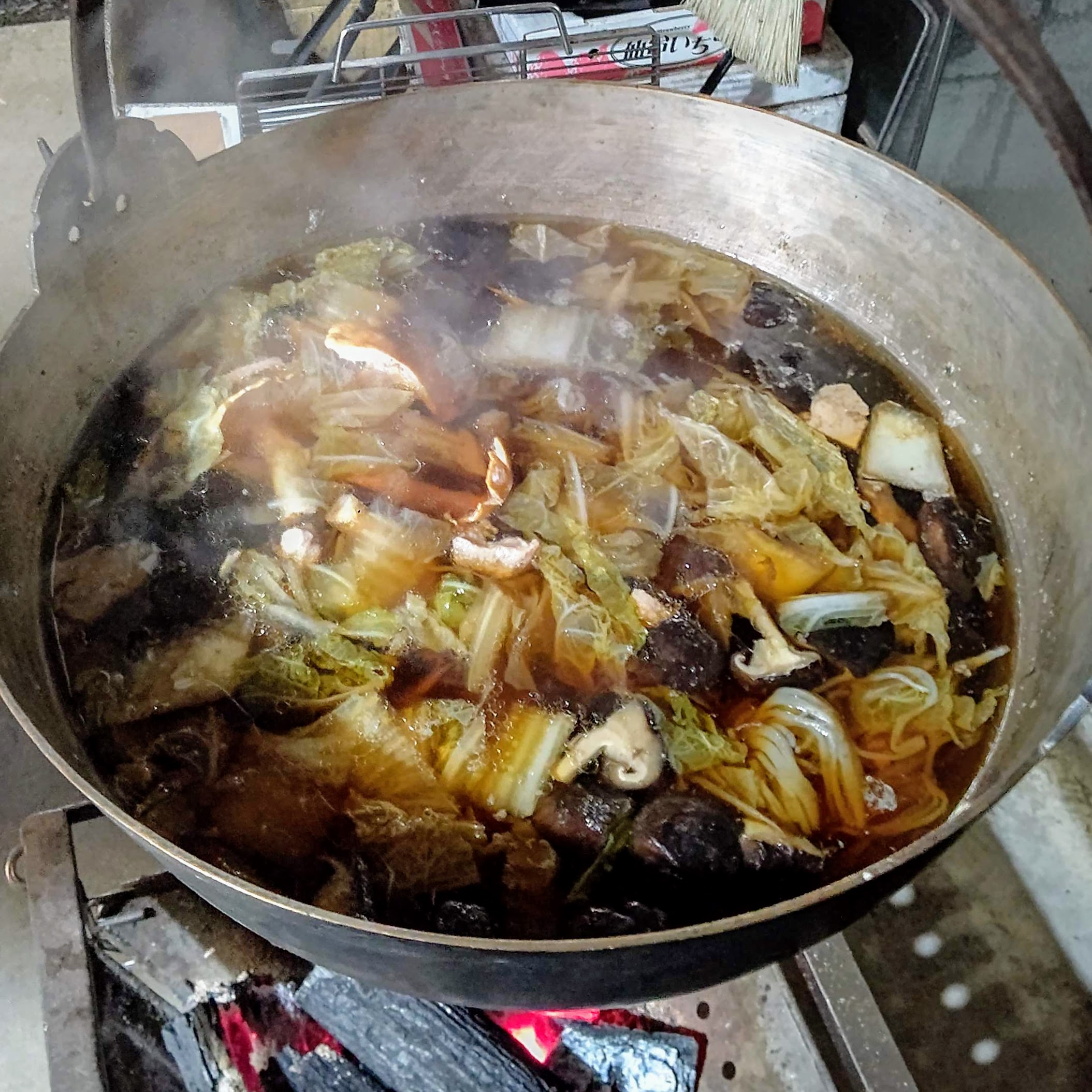 宮城県登米市 里山民宿 かじか村 夕食 ジビエ料理 鴨なべ