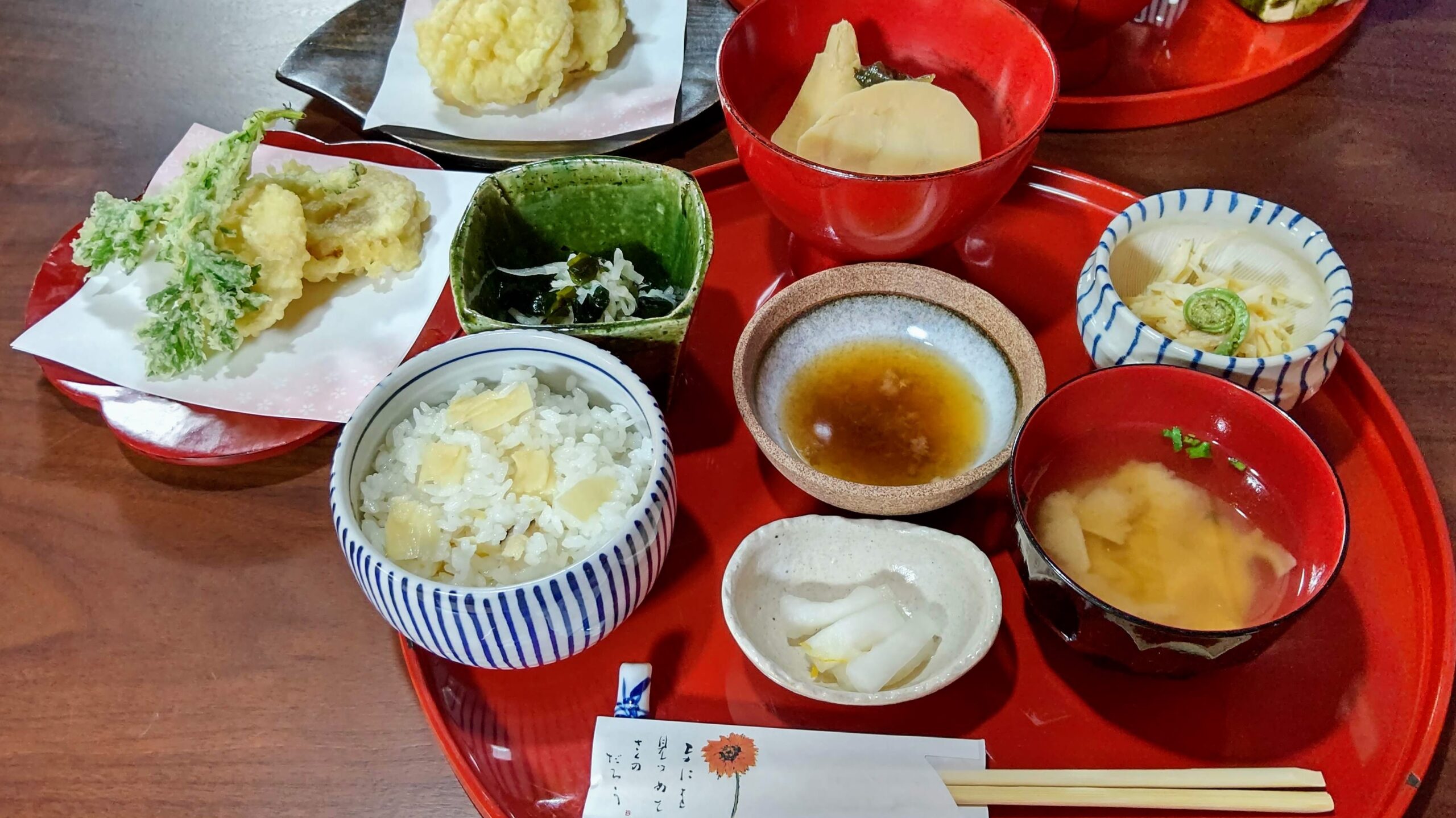 富山県高岡市 竹の子料理 山口家 竹の子天麩羅定食