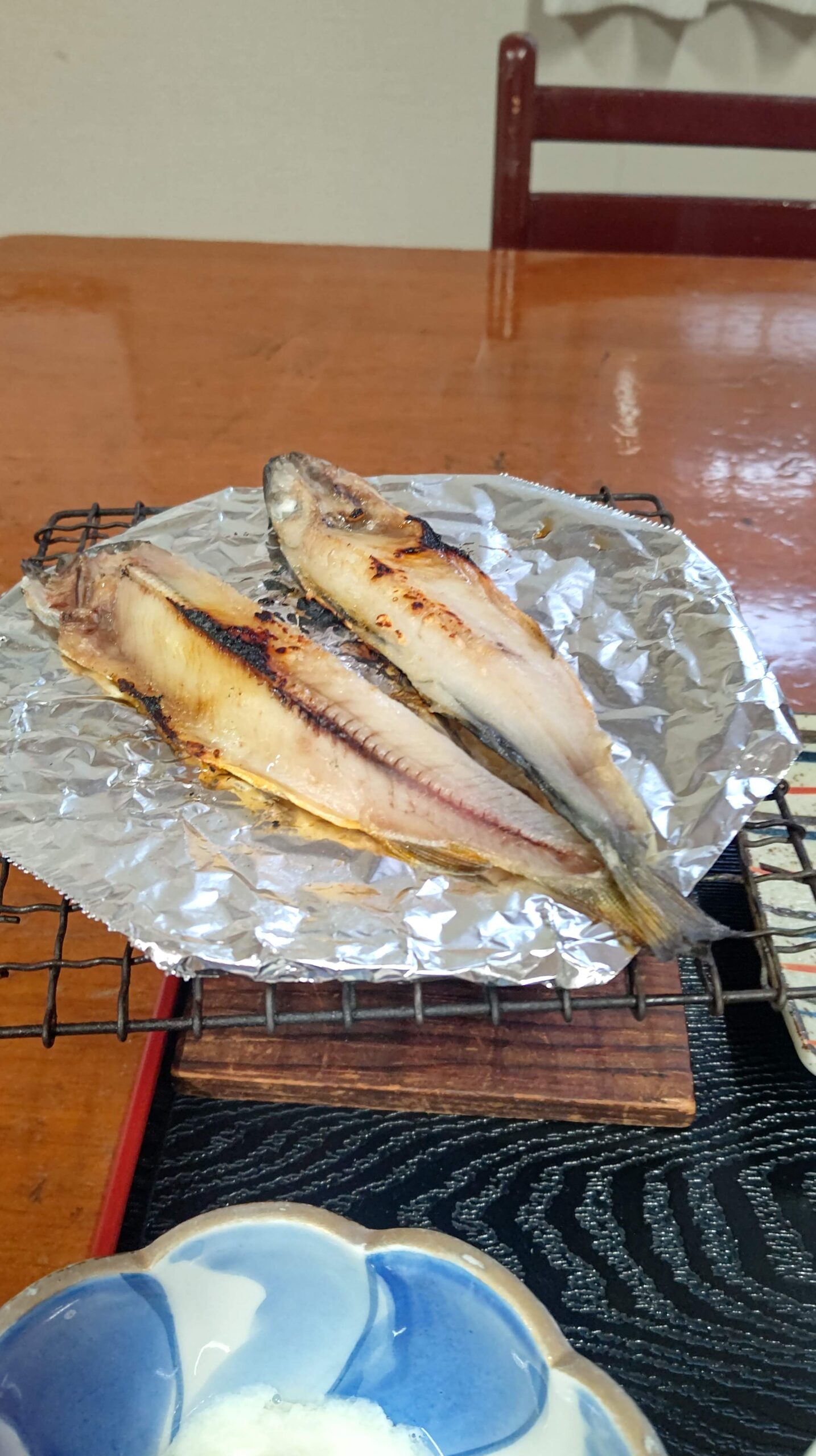 福島県南会津郡 檜枝岐村 かぎや旅館 朝食 岩魚の焼き物