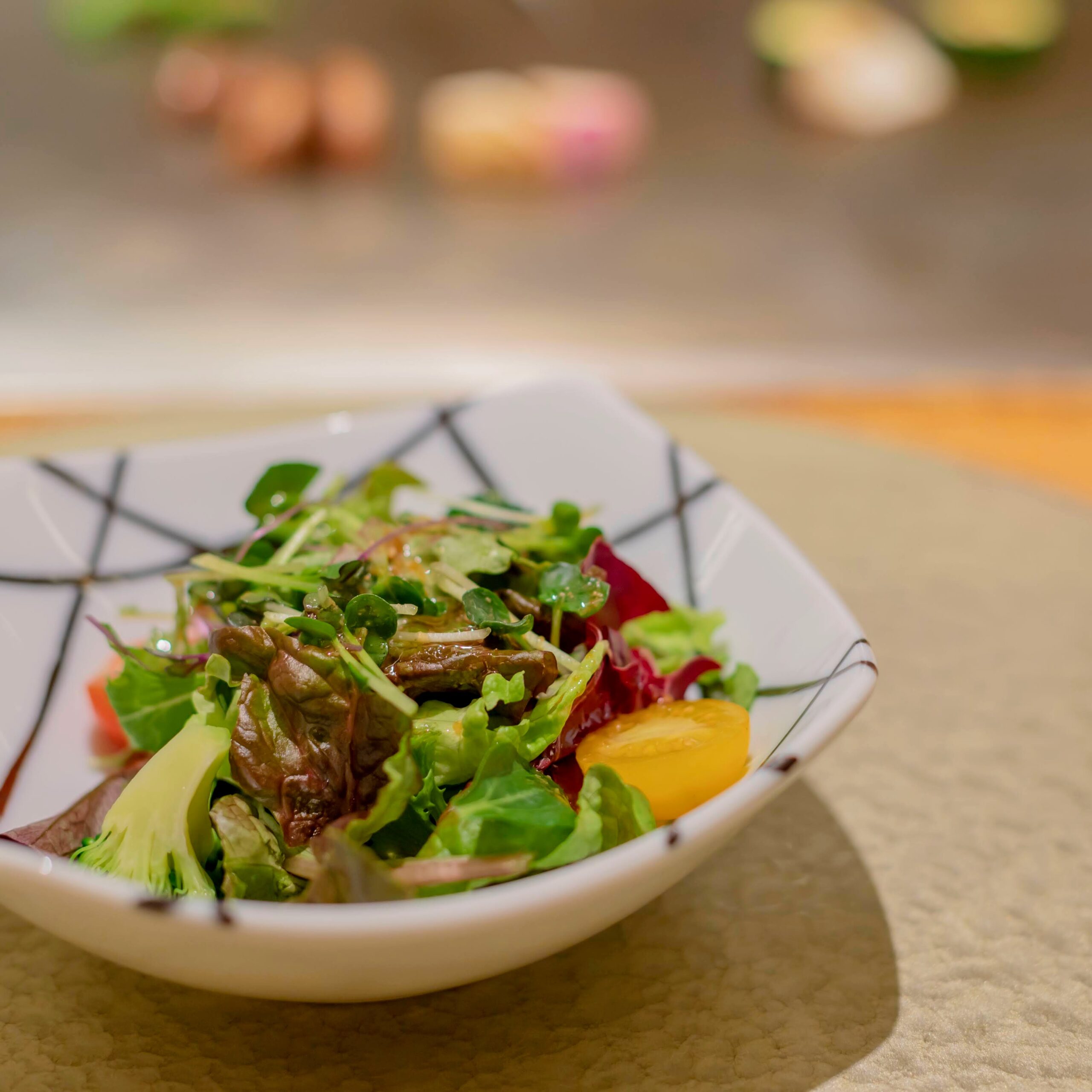 東京都中央区 鉄板焼 しろや銀座亭 ディナー 黒毛和牛肉尽くしコース 季節のサラダ