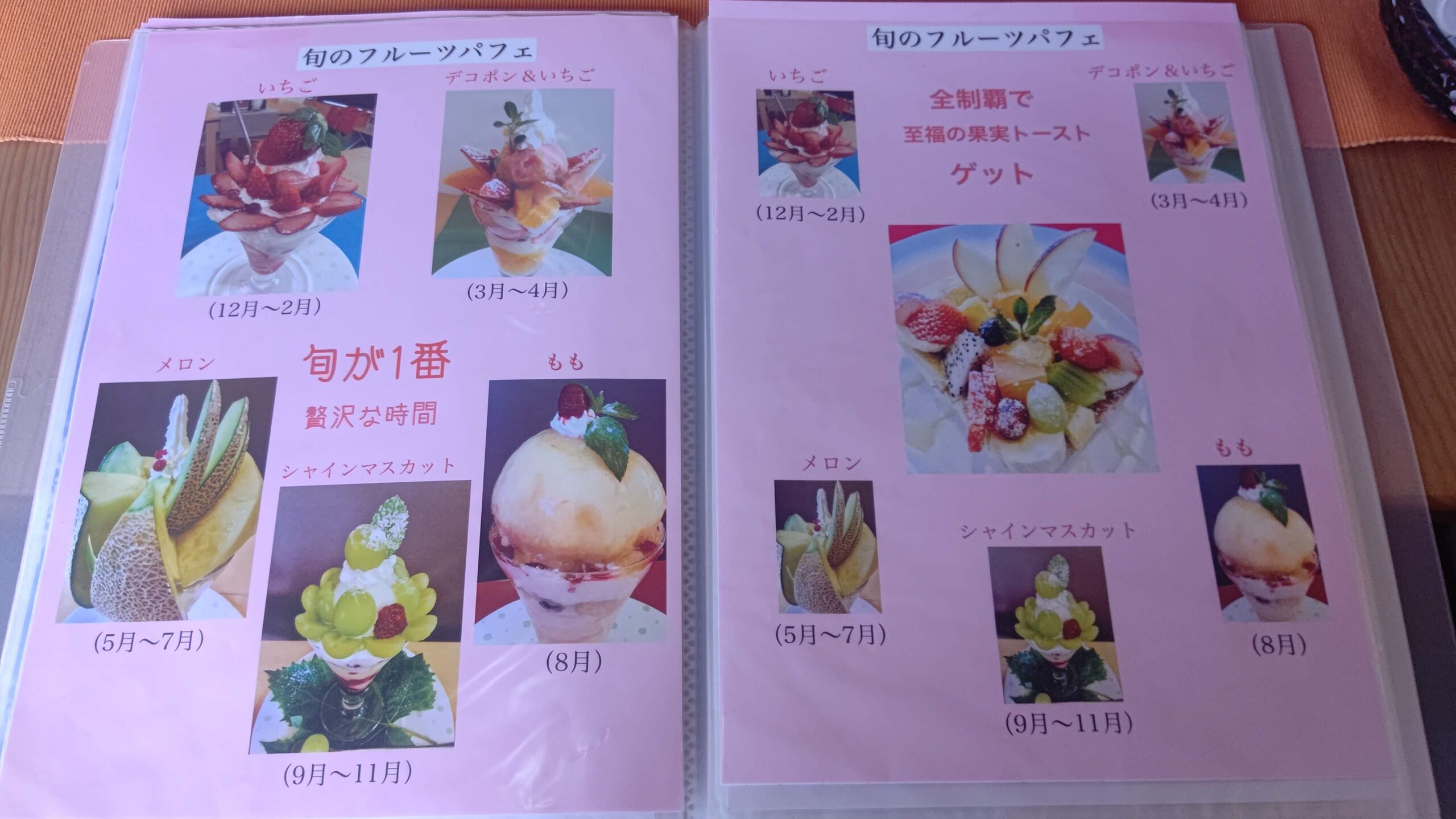 長野県佐久市 フルーツおばさんのカフェ 花水木 メニュー 旬のフルーツパフェ