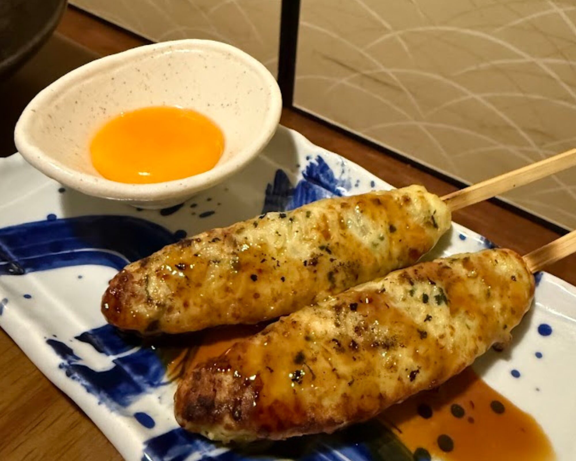 創作和食 つなぎや大宮店 阿波尾鶏つくね串の卵黄添え 2本