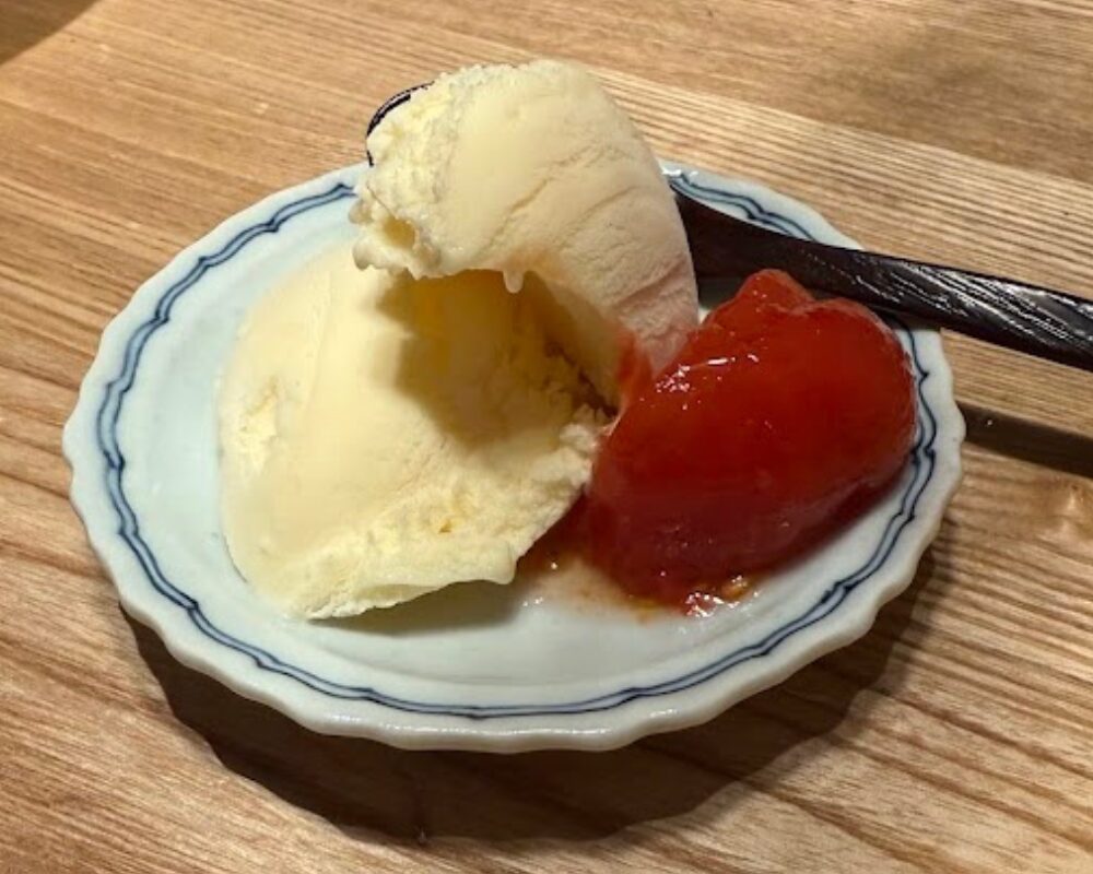 土佐みょうじん 土佐ジローアイスとフルーツトマトのコンポート