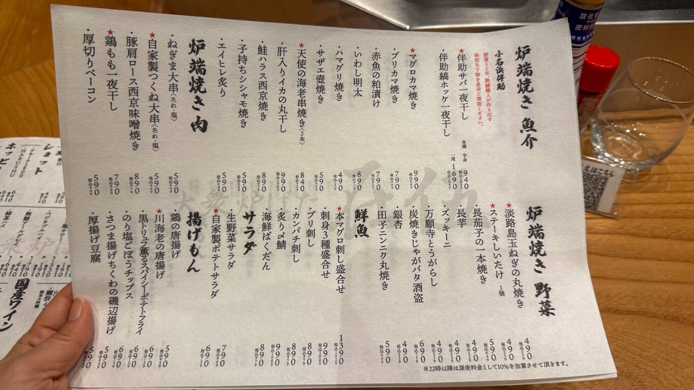 大衆炉ばた 在伍 Argo 大宮東口 メニュー