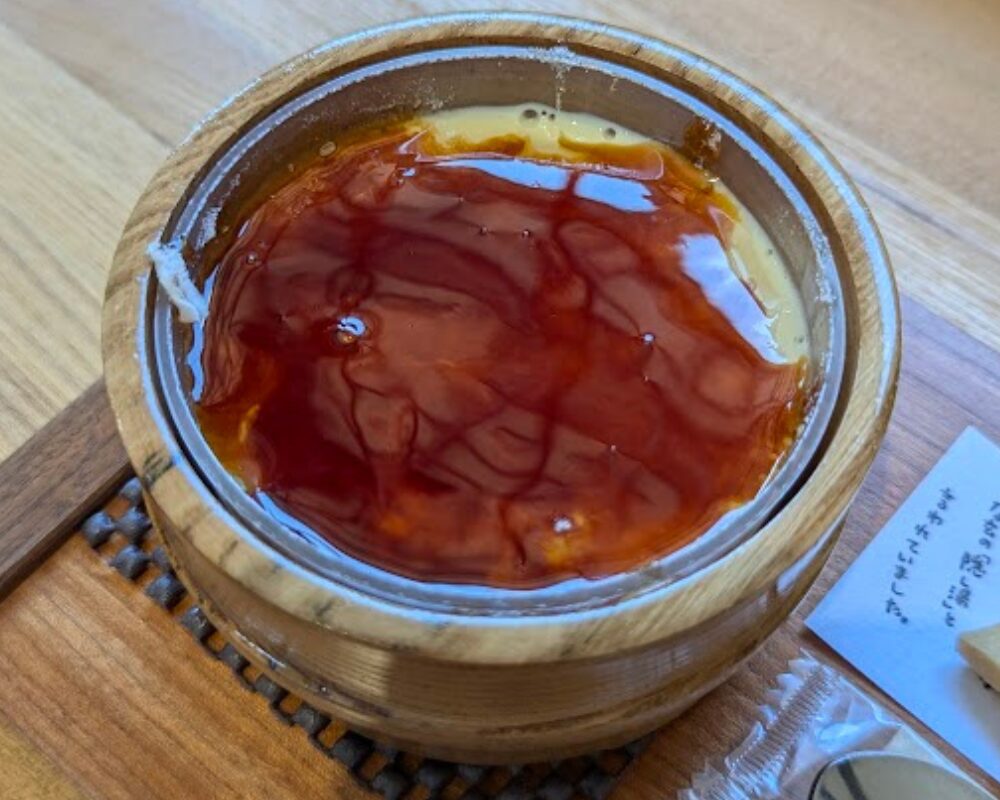 昼神キヲスク カフェスペース 湯けむり温泉プリン