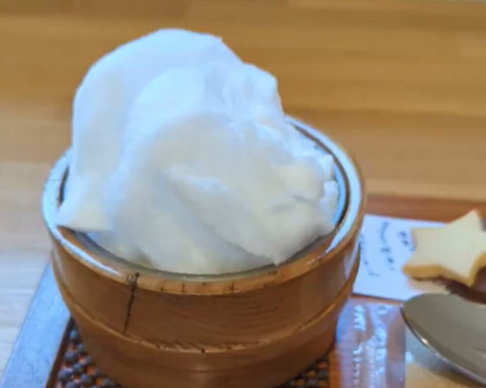 昼神キヲスク カフェスペース 湯けむり温泉プリン