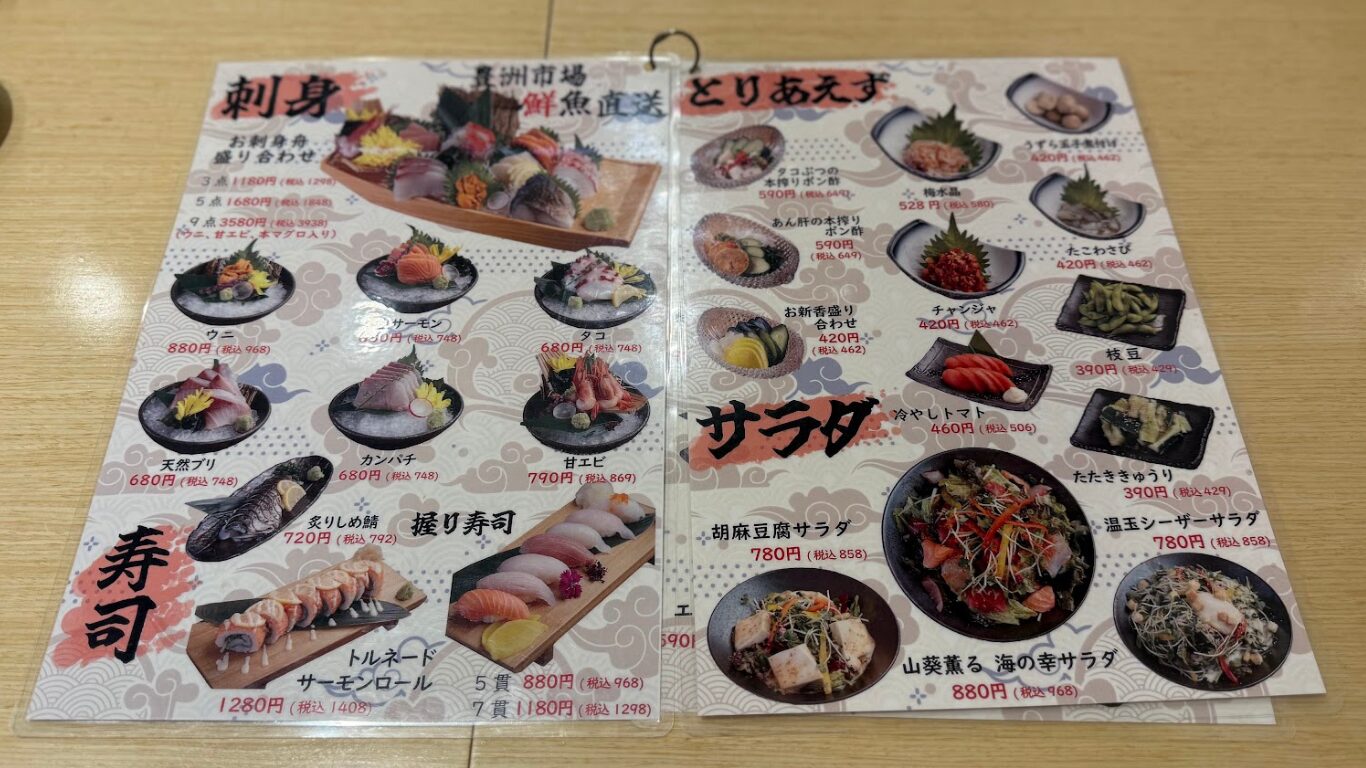 川越まぐろ酒場 メニュー