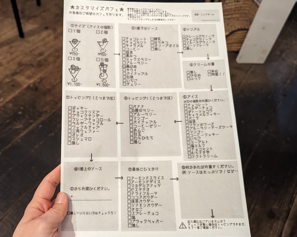 カフェビヨリ メニュー カスタマイズカフェ