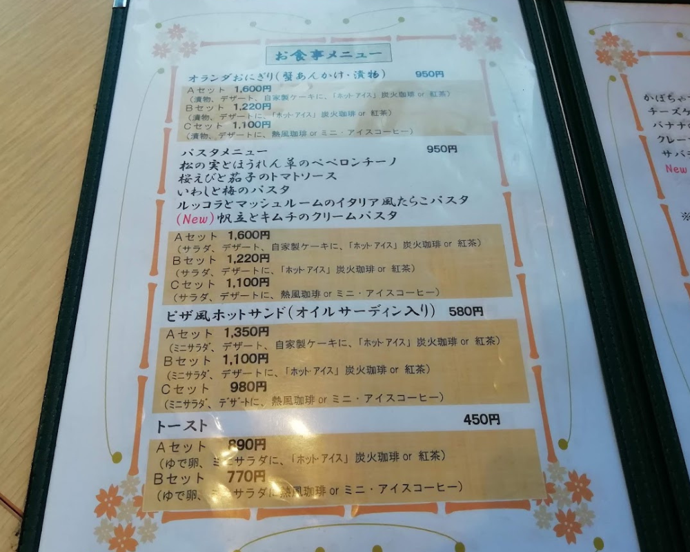 茶房 平 メニュー